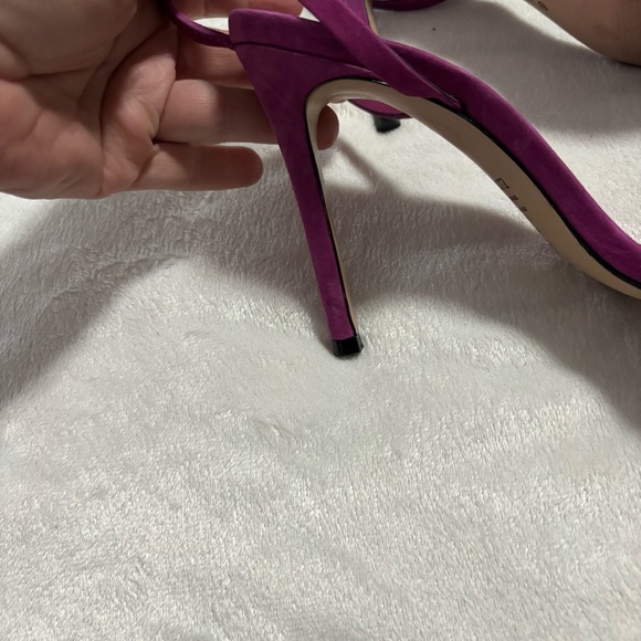 Schutz Elora  Purple Leather Knot Front Dressy Heels Shoes size 8 women - Picture 6 of 8